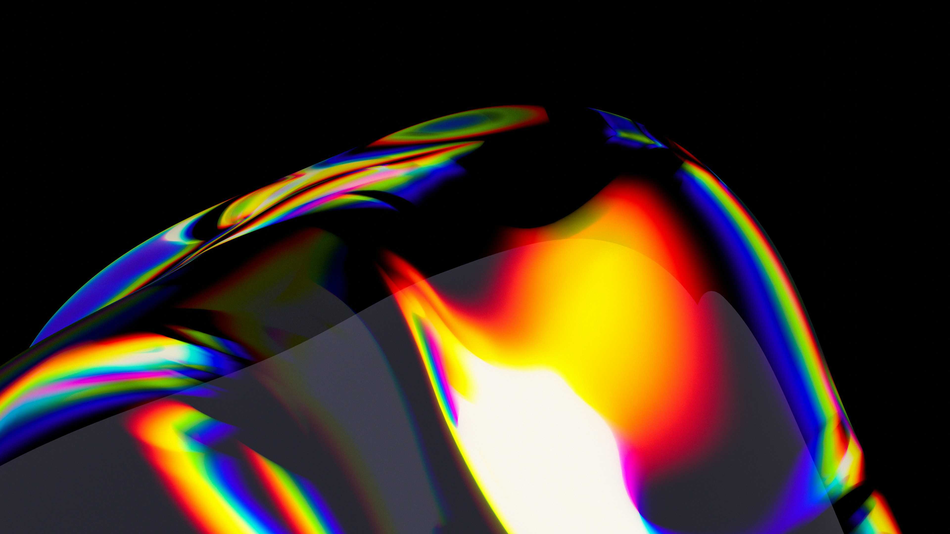 Glass sculpture with light shining through